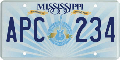 MS license plate APC234