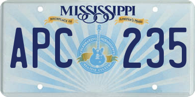 MS license plate APC235