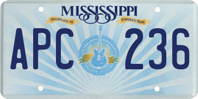 MS license plate APC236