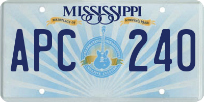 MS license plate APC240