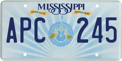MS license plate APC245