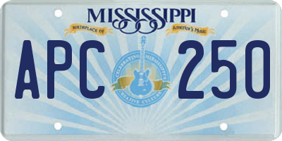 MS license plate APC250