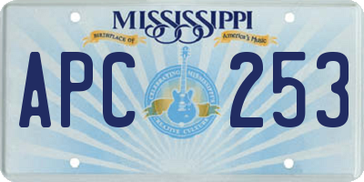 MS license plate APC253