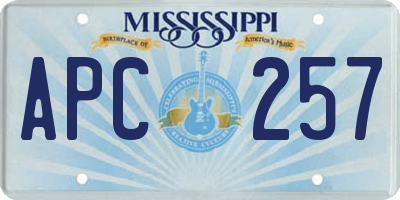 MS license plate APC257