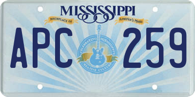 MS license plate APC259