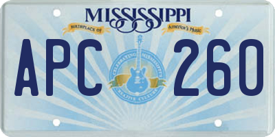MS license plate APC260