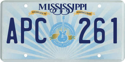 MS license plate APC261