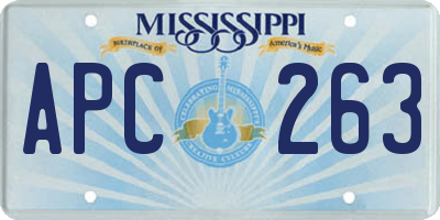 MS license plate APC263