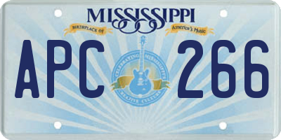 MS license plate APC266