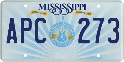 MS license plate APC273