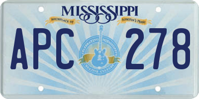 MS license plate APC278