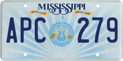 MS license plate APC279