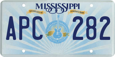 MS license plate APC282