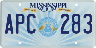 MS license plate APC283