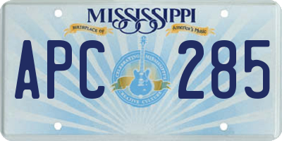 MS license plate APC285