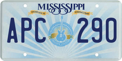 MS license plate APC290