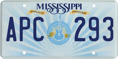 MS license plate APC293