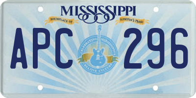 MS license plate APC296