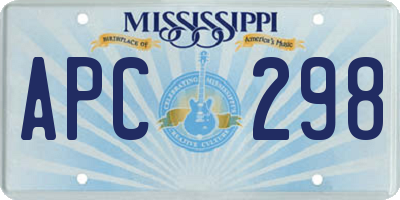 MS license plate APC298