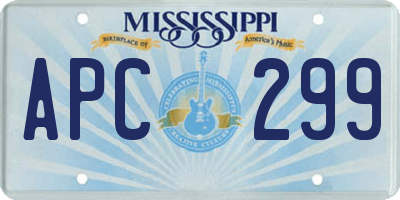 MS license plate APC299