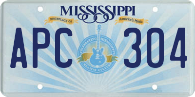 MS license plate APC304