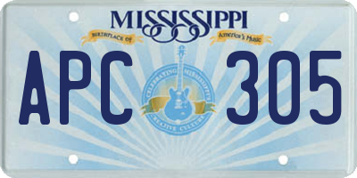 MS license plate APC305