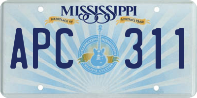MS license plate APC311
