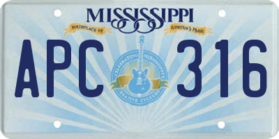 MS license plate APC316
