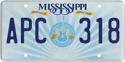 MS license plate APC318