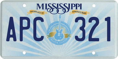 MS license plate APC321