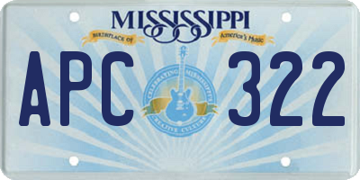 MS license plate APC322