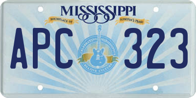 MS license plate APC323