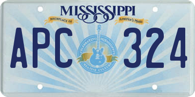 MS license plate APC324
