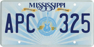 MS license plate APC325