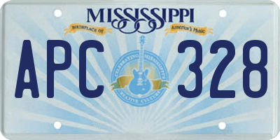 MS license plate APC328