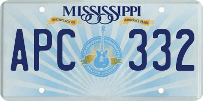 MS license plate APC332