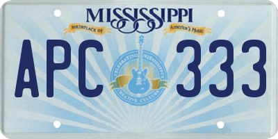 MS license plate APC333