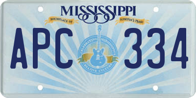 MS license plate APC334