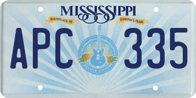 MS license plate APC335