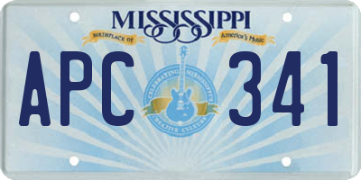 MS license plate APC341
