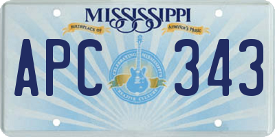MS license plate APC343