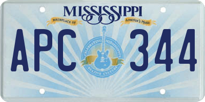 MS license plate APC344