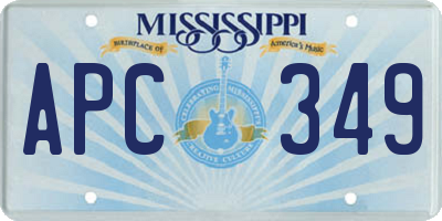 MS license plate APC349
