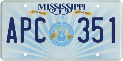 MS license plate APC351