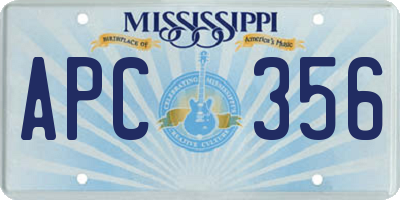 MS license plate APC356