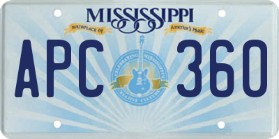 MS license plate APC360