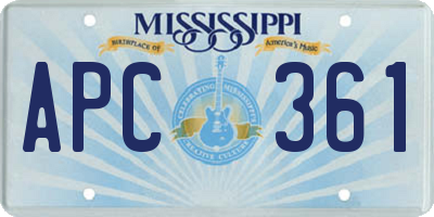 MS license plate APC361