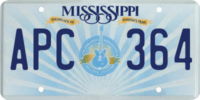 MS license plate APC364