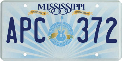 MS license plate APC372