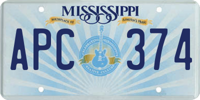 MS license plate APC374